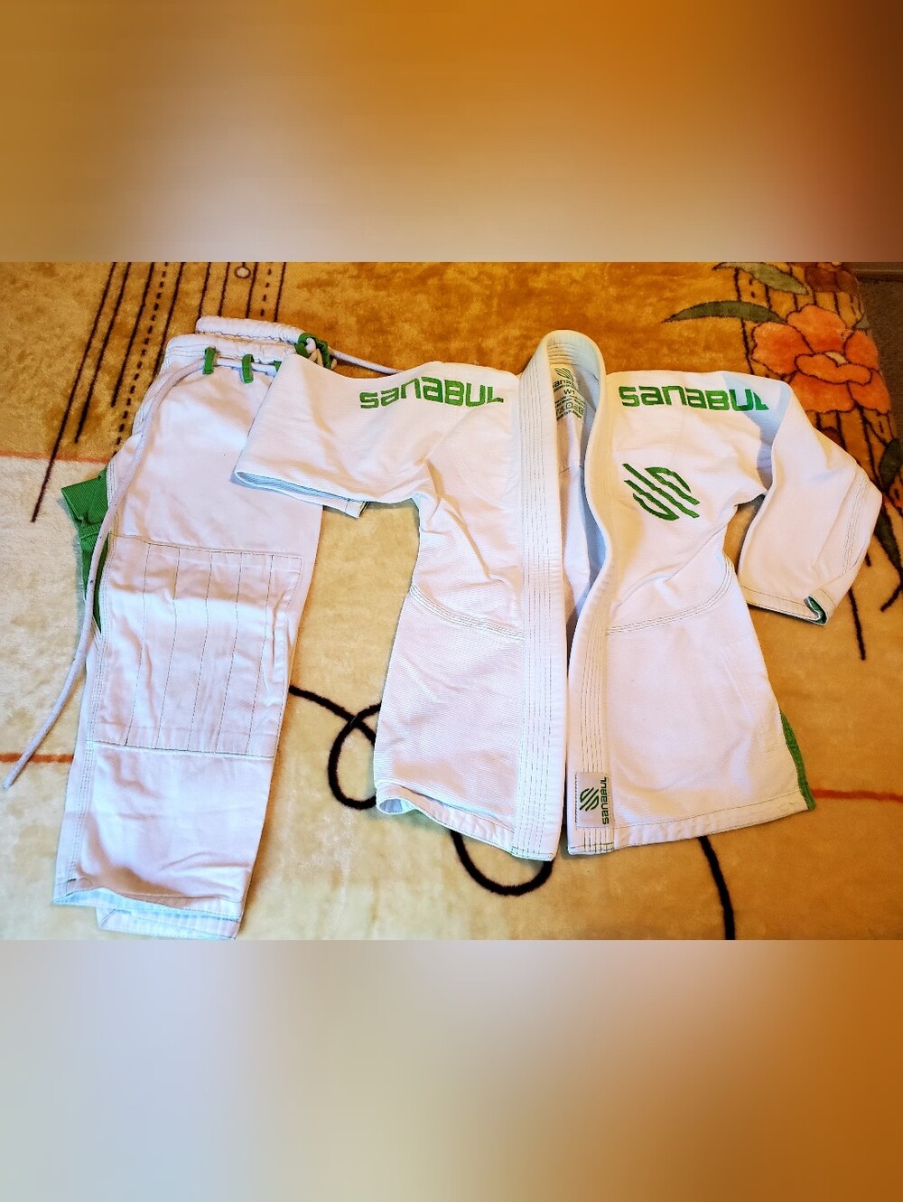 Women's White & Green BJJ Gi Set